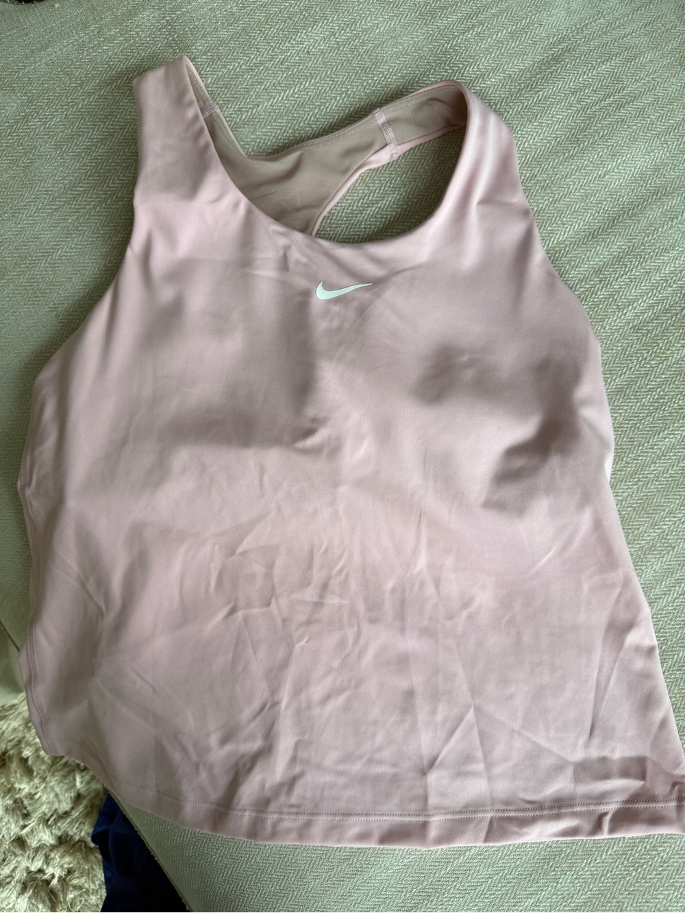 Nike Women’s Pale Pink Racerback Tank with White Swoosh